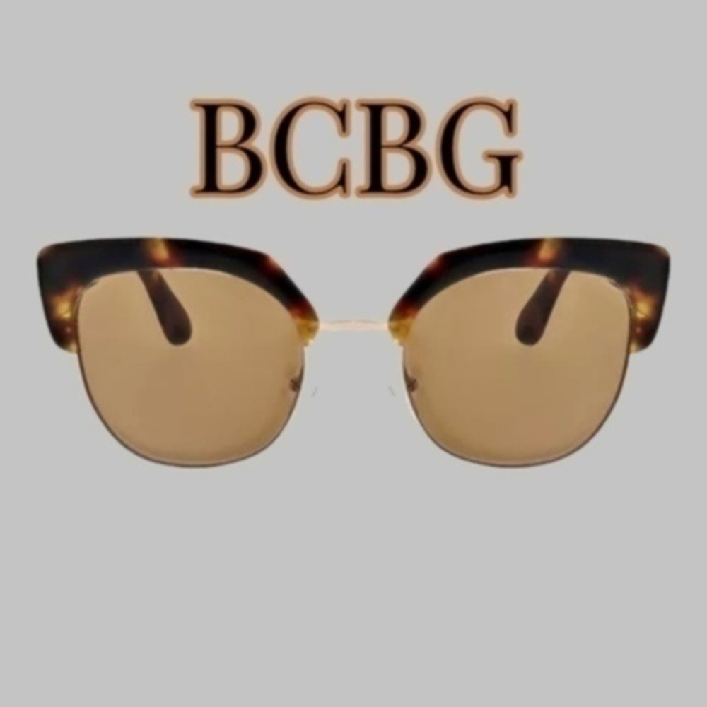 BCBG Chunky Retro Round-ish Tortoiseshell Frame Sunglasses